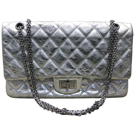 chanel 2.55 medium silver|Chanel bag 2.55 outlet.